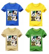 Tričko Mickey Mouse a Goofy 100-110 cm - šířka 32 cm, délka 44 cm - barva modrá