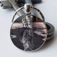 Přívěsek na klíče - kočka a tygr