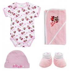 Body, čepička, botičky a ručník Minnie Mouse