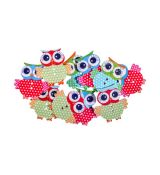 Dekorace - dřevěná sova 10 kusů