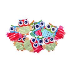 Dekorace - dřevěná sova 10 kusů