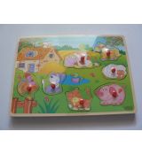 Dřevěné puzzle se zvířátky