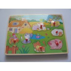 Dřevěné puzzle se zvířátky